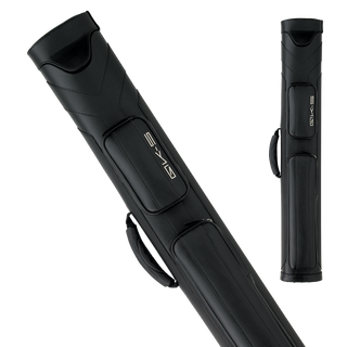 QK-S QKS05 2x4 Hard Cue Case – Black, Grey & White Vinyl with Zipper, 2 Pockets