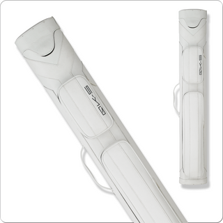 QK-S QKS05 2x4 Hard Cue Case – Black, Grey & White Vinyl with Zipper, 2 Pockets
