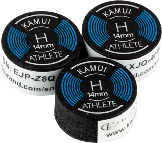Kamui QTKA Athlete Cue Tip – Single 14mm 8-Layer Pigskin – Soft / Medium / Hard – Optimized for Spin & Power