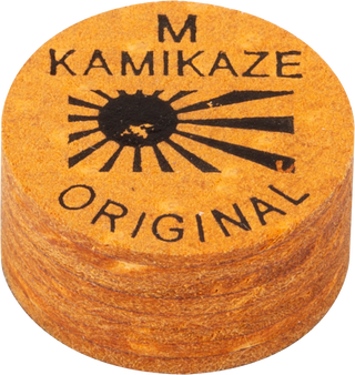 Kamikaze QTKZOB Original Brown Cue Tip – 8-Layer Japanese Pig Skin – Hard / Medium / Soft / Super Soft – 14mm