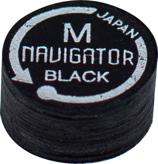 Navigator Black QTNBK Cue Tips – Single Japanese Pigskin Tip – Hard / Medium / Soft / Super Soft – 14mm