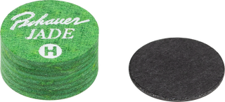 Pechauer Jade QTPJ Cue Tip – Single Layered Leather Tip – Hard / Medium / Soft – 14mm – Green