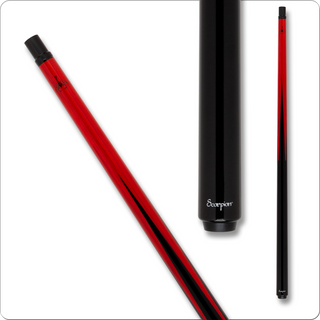 Scorpion SCO120 Sneaky Pete Cue – Carbon Fiber Shaft, Red Stained Teak, Uni-Loc Quick Release