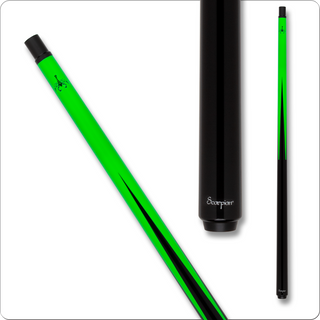 Scorpion SCO123 Carbon Fiber Sneaky Pete Cue – Neon Green, 12.4mm Tip, Uni-Loc Quick Release (18–21 oz)