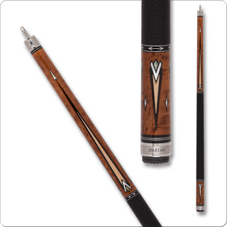 Spartan SPR09 Pool Cue – 19oz, Leather Wrap, Uni-Loc, Abalone & Stainless Steel Inlays