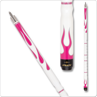 Stealth STH02 Hot Pink Flame Pool Cue & XS Shaft – Le Pro Tip, Unique Dooley Handle – 13mm – 18oz to 21oz