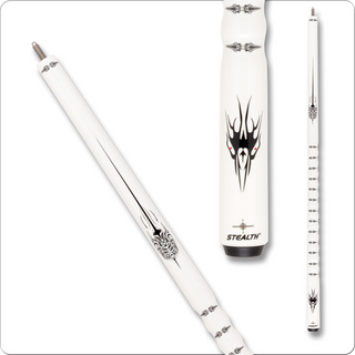 Stealth STH11 Cue – White Maple with Black & Red Tribal Design + Optional XS Shaft