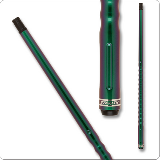 Stealth STH430 Metallic Rainbow Pool Cue – 12mm Tip, 3/8x10 Joint, 29" Maple Shaft – Chameleon Dooley Handle