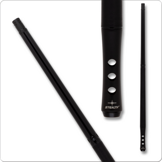Stealth STH500 Matte Black Aluminum Series Pool Cue – 29" Maple Shaft, 12.5mm Tip, 3/8x10 Joint