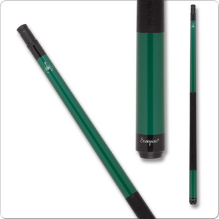 Scorpion SW02 Cue – TPS Maple Shaft, Aceleus Tip, Inox QR Joint | Metallic Green | Multiple Weights (18–21oz)