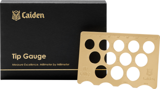 Caiden TTCTG Tip Diameter Gauge Tool – Solid Brass Pool & Billiards Accessory – Measures Tip Diameter in 0.25mm Increments + 4 Radius Options (Dime, Penny, Nickel, Quarter)