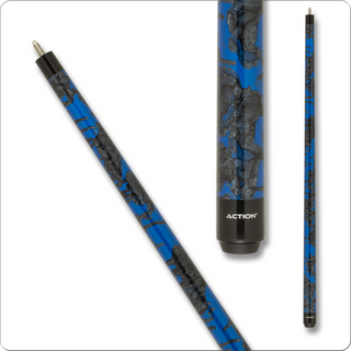 Action VAL41 Value Cue – Metallic Blue Pool Cue | 18–21oz, 13mm Action Layered Tip, Hard Rock Maple, Black Collar