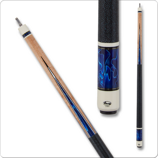 Viking VIK557 Cue – Birdseye Maple with Cerulean Tide Pearl Points, ViKORE Shaft, 13mm Tiger Everest Tip – 18–21oz