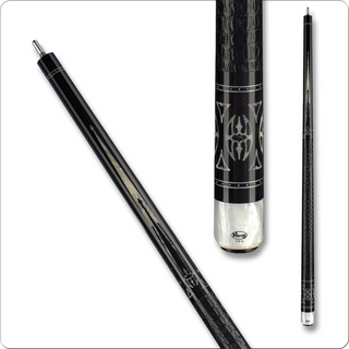 Viking VIK611 Cue – West African Ebony with White Premium Pearl Inlays, Gator Embossed Leather Wrap, VIKORE Performance Shaft – 18–21oz