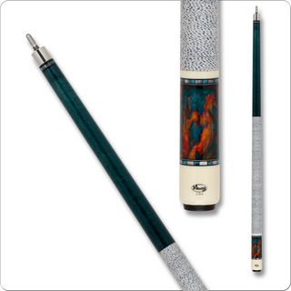 Viking VIKT0308 Twilight Series Cue – 13mm Tiger Everest Tip, ViKORE Shaft, Blue & Orange Swirl, Made in USA