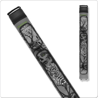 Voodoo VODC22H Cue Case – 2x2 Hard Vinyl Case, Grey Widow & Rose Design, 32" Interior, Dual Accessory Pockets