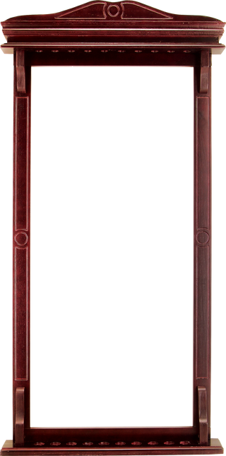 WR10 10-Cue Wall Rack – Hardwood Wall-Mounted Billiard Cue Holder – Available in Chocolate, Honey, Midnight & Wine Finishes – 60"x30"x4"
