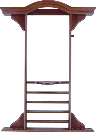 WR8 8-Cue Wall Rack – Hardwood Billiard Cue Holder with Rack, Chalk & Ball Storage – Available in Chocolate, Honey, Midnight & Wine – 50.5"x37"x4"