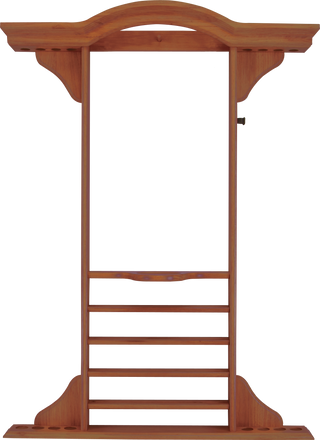 WR8 8-Cue Wall Rack – Hardwood Billiard Cue Holder with Rack, Chalk & Ball Storage – Available in Chocolate, Honey, Midnight & Wine – 50.5"x37"x4"