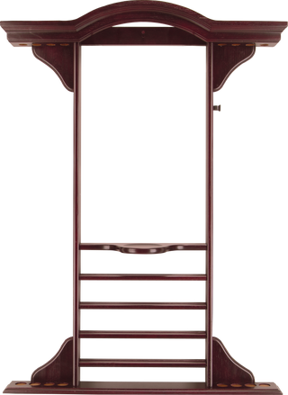 WR8 8-Cue Wall Rack – Hardwood Billiard Cue Holder with Rack, Chalk & Ball Storage – Available in Chocolate, Honey, Midnight & Wine – 50.5"x37"x4"