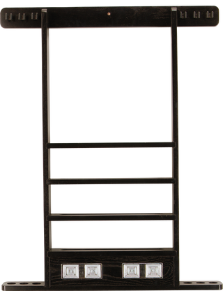 WRSC 6 Cue Wall Rack with Score Counter – Wall-Mounted Billiard Cue Holder with Ball & Rack Storage – Solid Wood Pool Cue Organizer (Chocolate / Honey / Midnight / Wine)